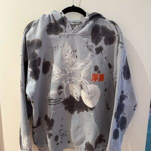 Urban Outfitters Blue and Grey Graphic Hoodie